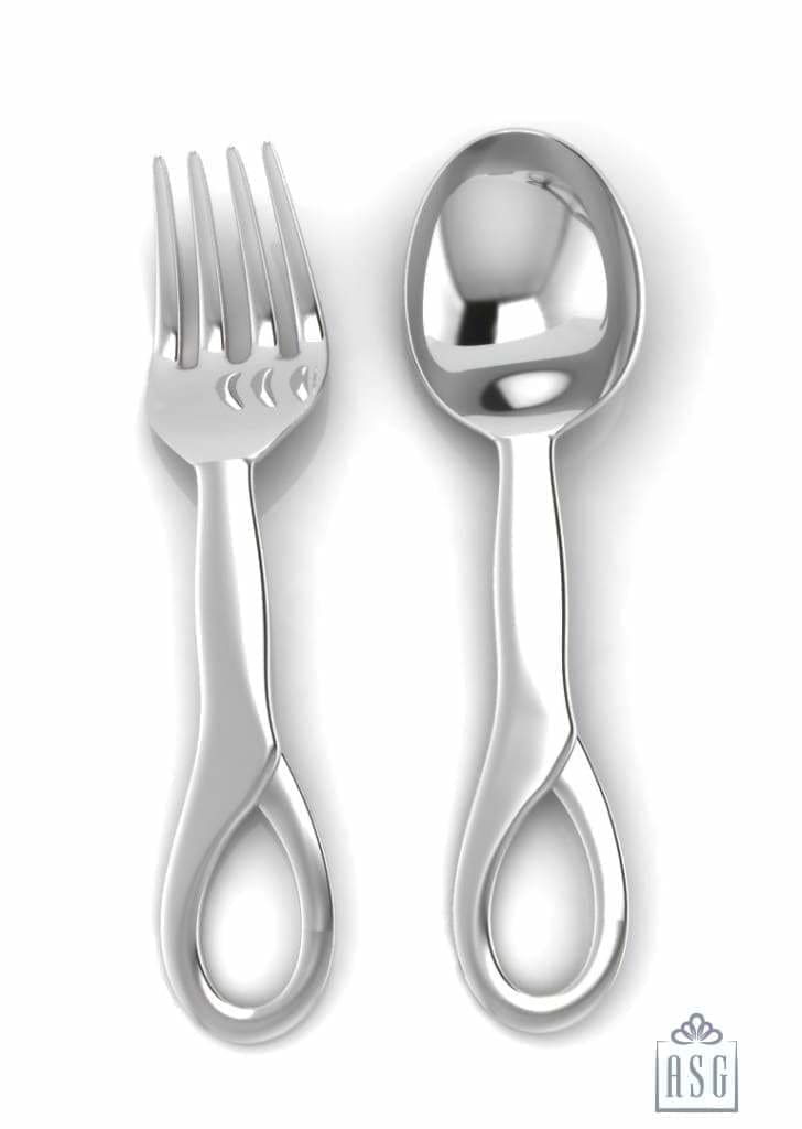 Sterling Silver Baby Spoon & Fork Set - Sophie