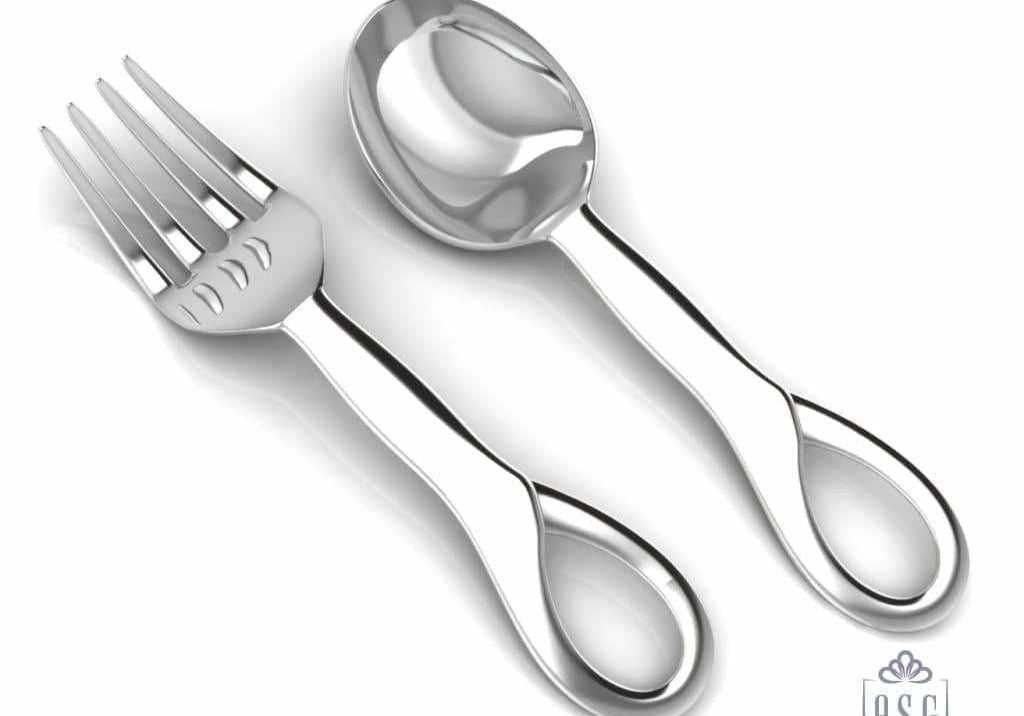 Sterling Silver Baby Spoon & Fork Set - Sophie