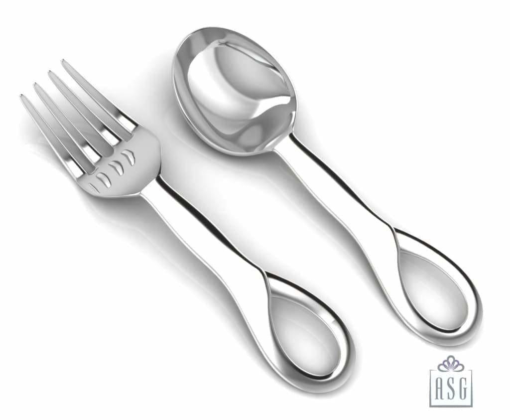 Sterling Silver Baby Spoon & Fork Set - Sophie