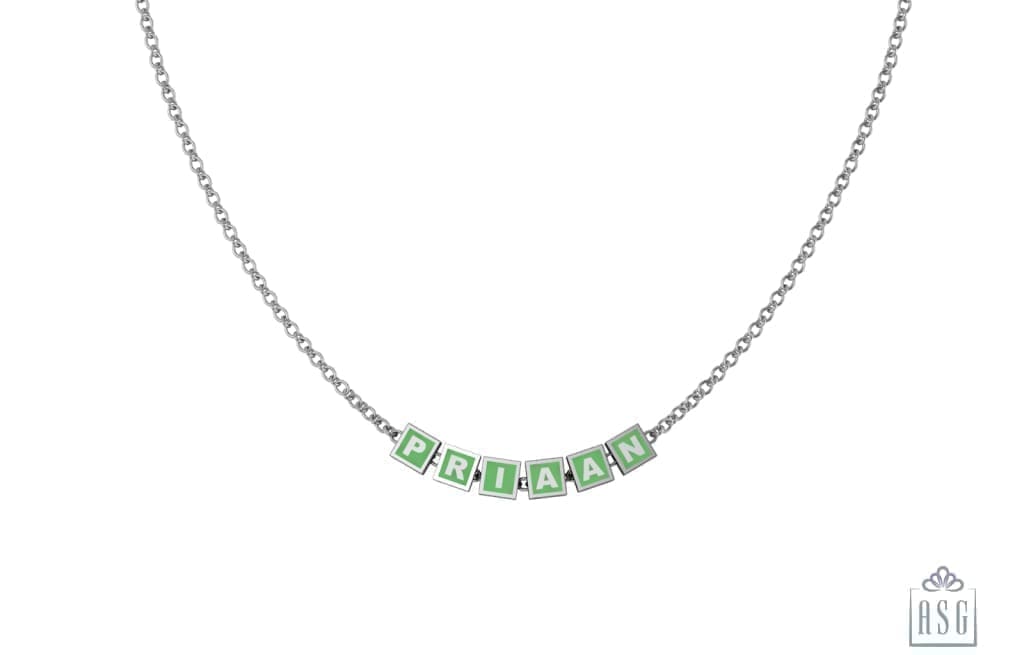 Sterling Silver Square Babykubes Necklace For Baby & Child Babykubes Kids Necklaces