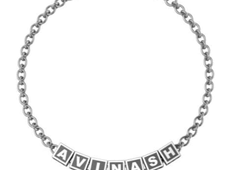 Sterling Silver Square Cubes Name Bracelet For Boys & Men Bracelets And