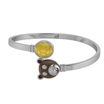 Sterling Silver Baby Kada cuff with Teddy and ball