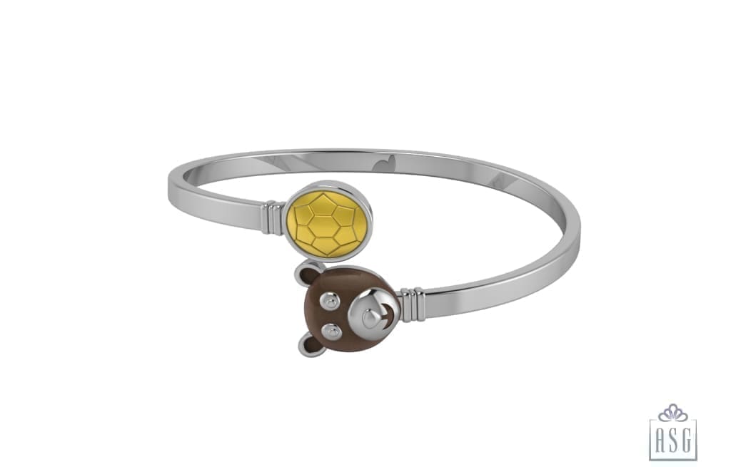 Sterling Silver Baby Kada cuff with Teddy and ball