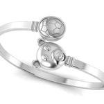 Sterling Silver Baby Kada cuff with Teddy and ball