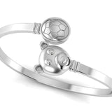 Sterling Silver Baby Kada cuff with Teddy and ball