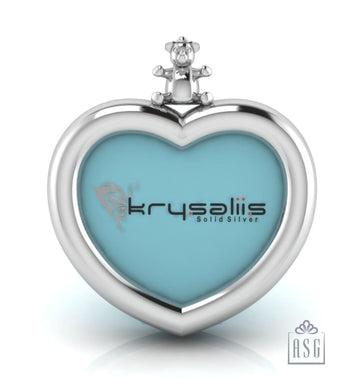 Silver Plated Photo Frame for Baby and Kids - Heart with Teddy