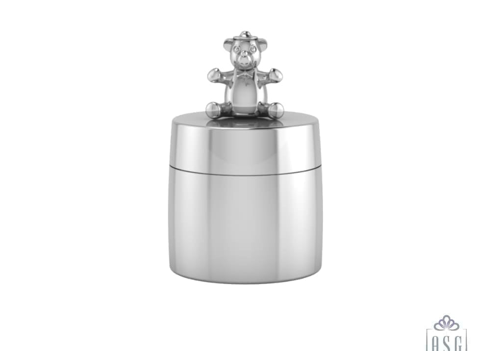 Sterling Silver Teddy Keepsake Box