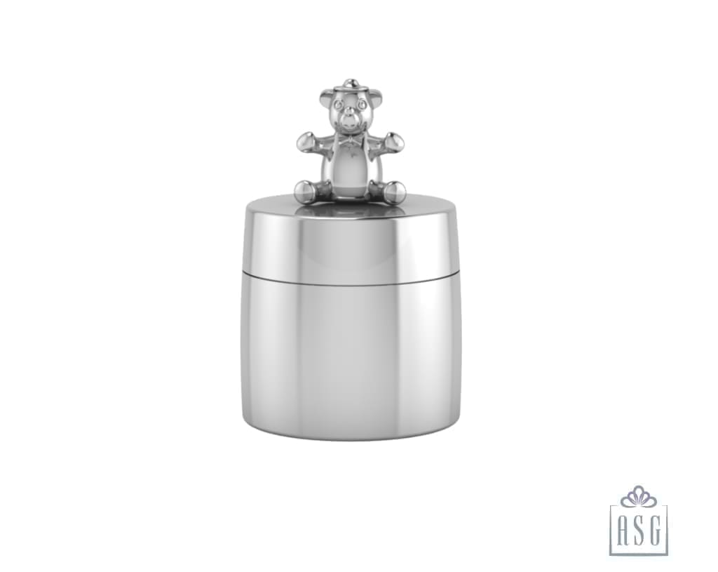 Sterling Silver Teddy Keepsake Box