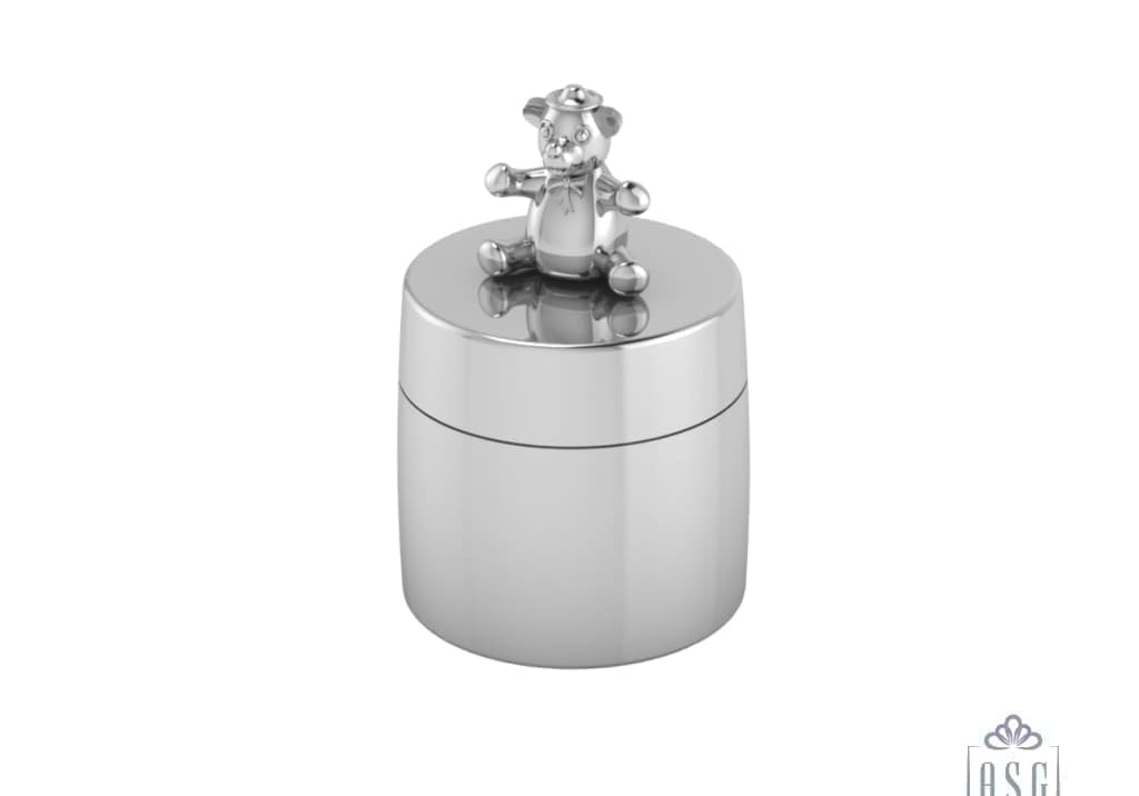 Sterling Silver Teddy Keepsake Box