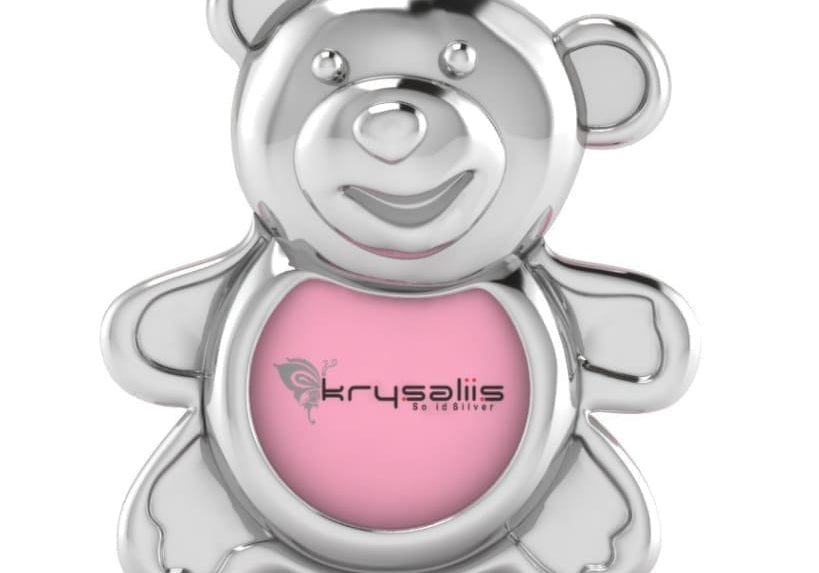 Silver Plated Teddy Photo Frame for Baby and Kids