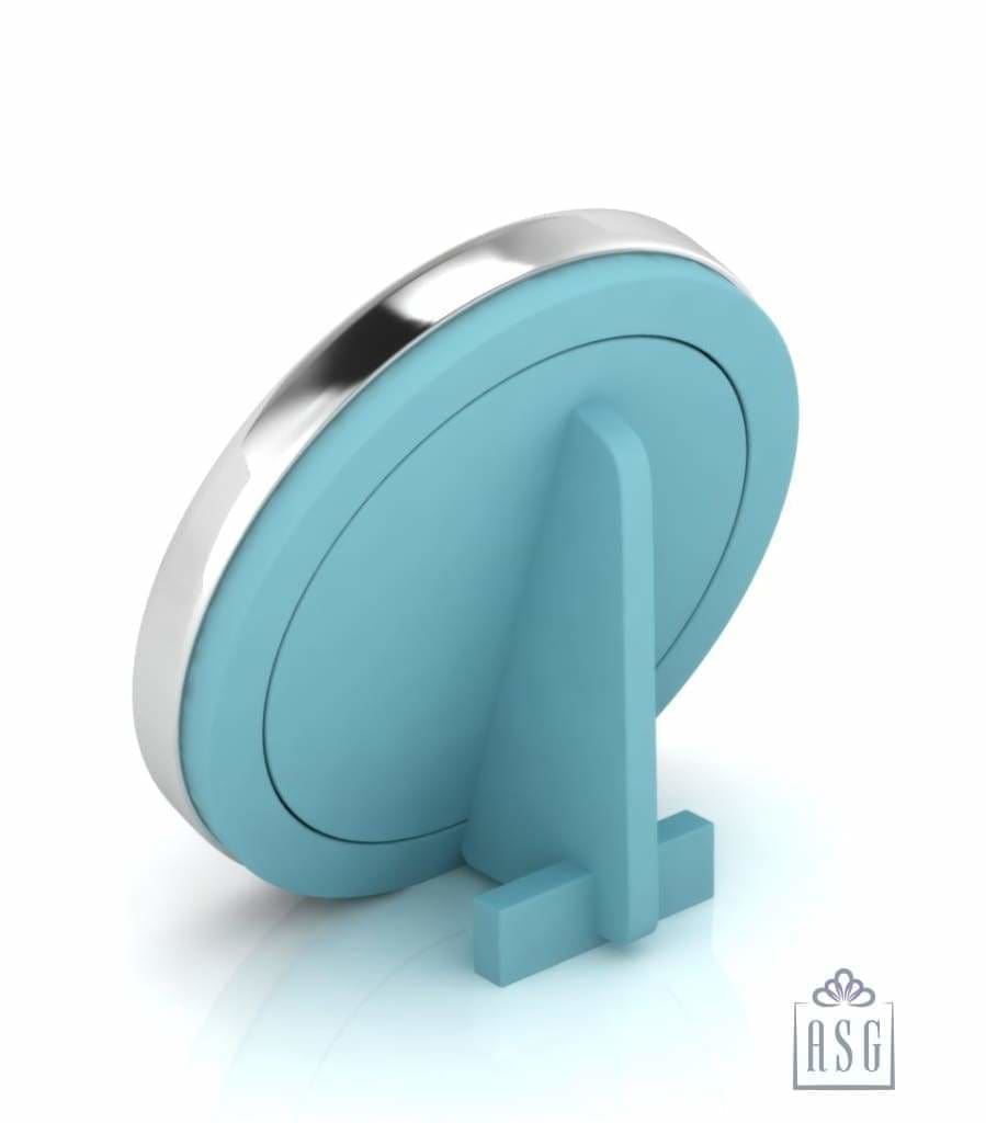 Silver Plated Photo Frame for Baby and Kids - Round with Teddy