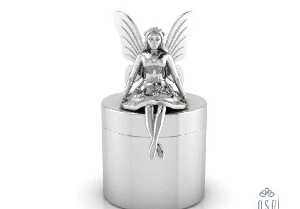 Sterling Silver Tooth Fairy Keepsake Baby Box