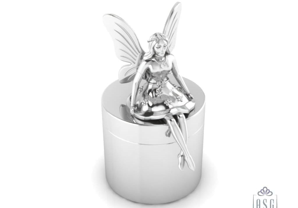 Sterling Silver Tooth Fairy Keepsake Baby Box