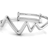 Sterling Silver adjustable Baby Bracelet Kada with triangles design