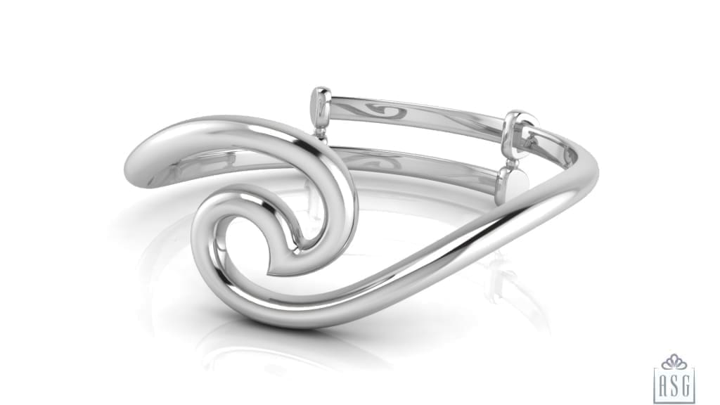 Sterling Silver Baby Bracelet Kada Adjustable with twisted design