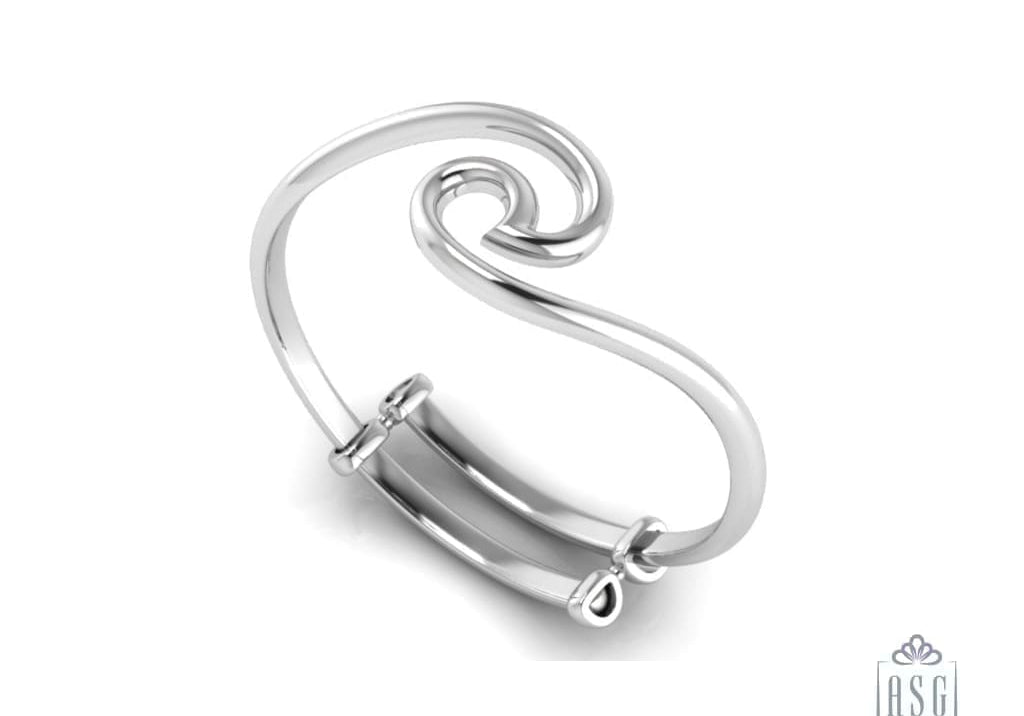 Sterling Silver Baby Bracelet Kada Adjustable with twisted design