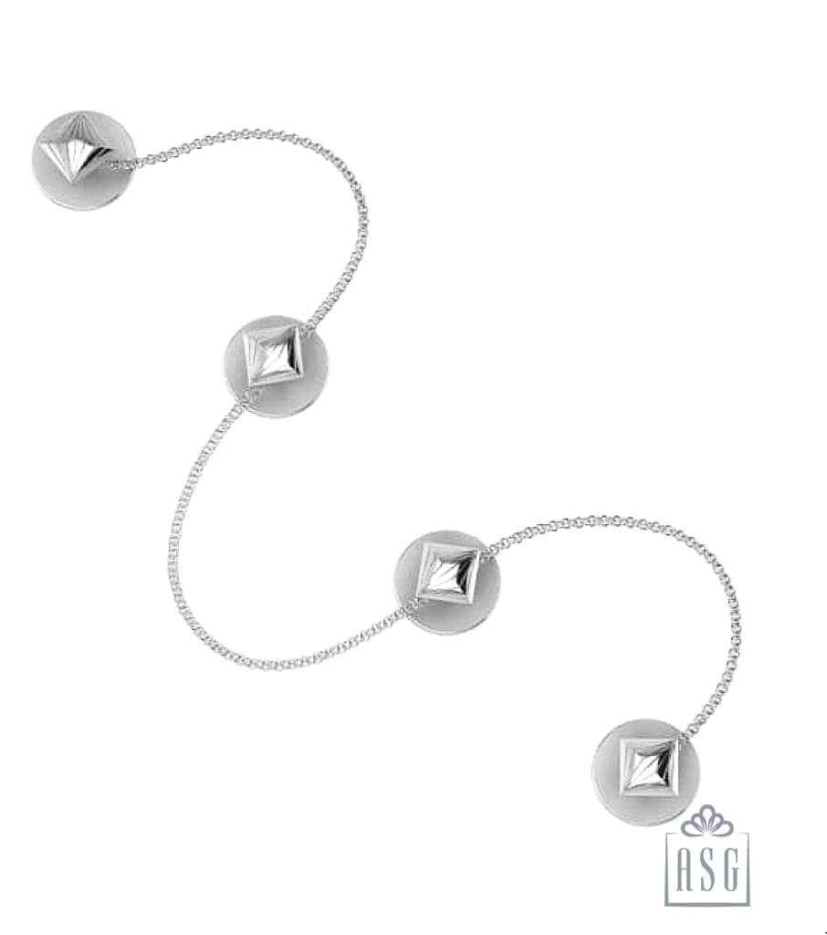 Sterling Silver Kurta Buttons for Men - V Engraved