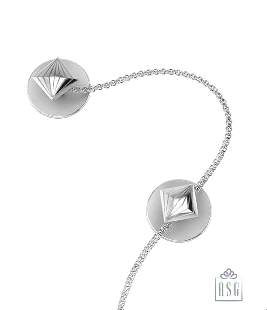 Sterling Silver Kurta Buttons for Men - V Engraved