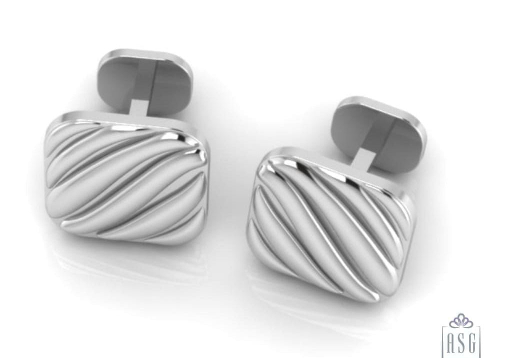 Sterling Silver Wave Cufflinks