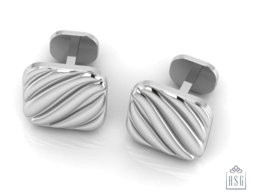 Sterling Silver Wave Cufflinks