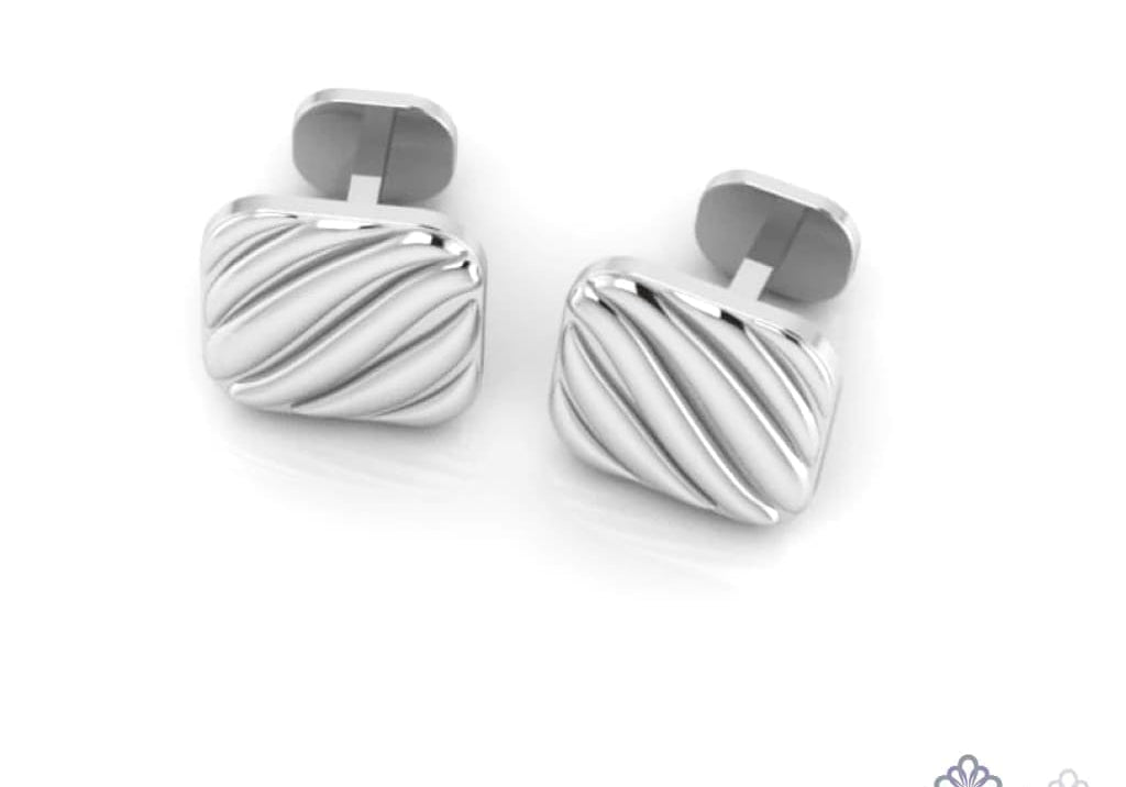 Sterling Silver Wave Cufflinks