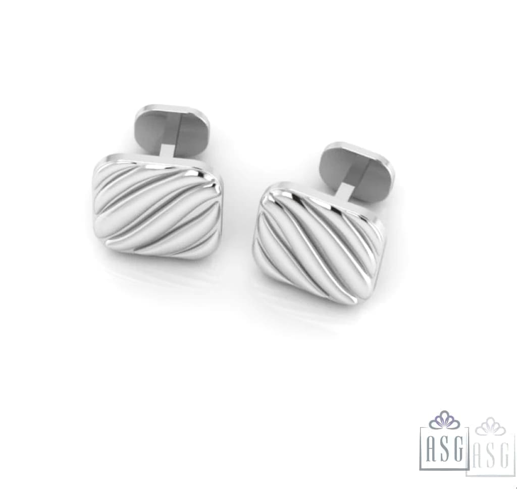 Sterling Silver Wave Cufflinks