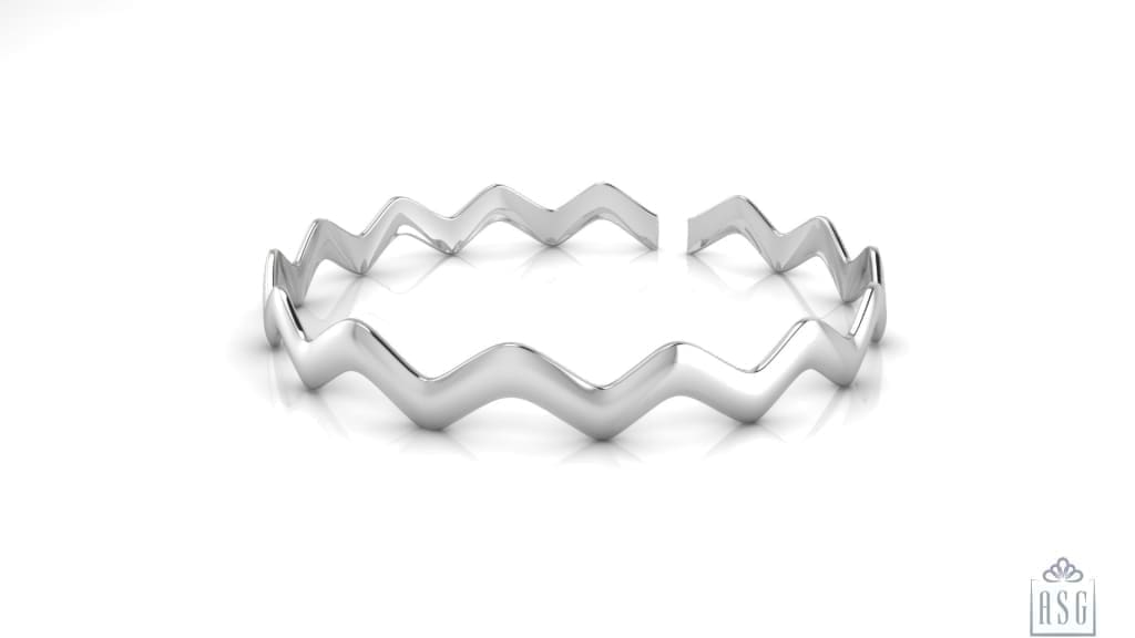 Sterling Silver Baby Cuff Kada Zig Zag design