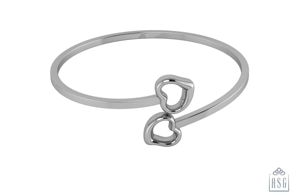 Sterling Silver Baby Bracelet - Flexible Heart