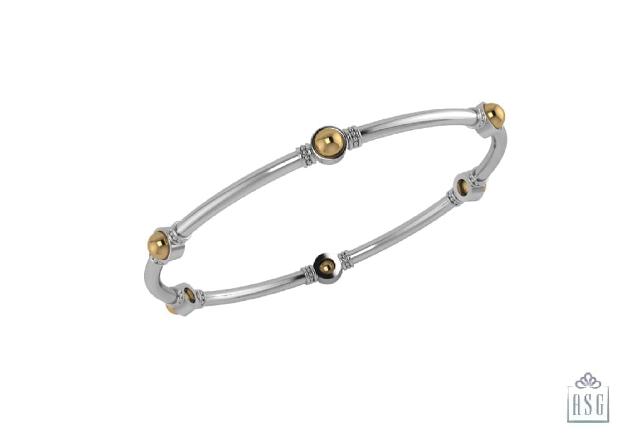 Sterling Silver Embeded Ball Baby Bangle